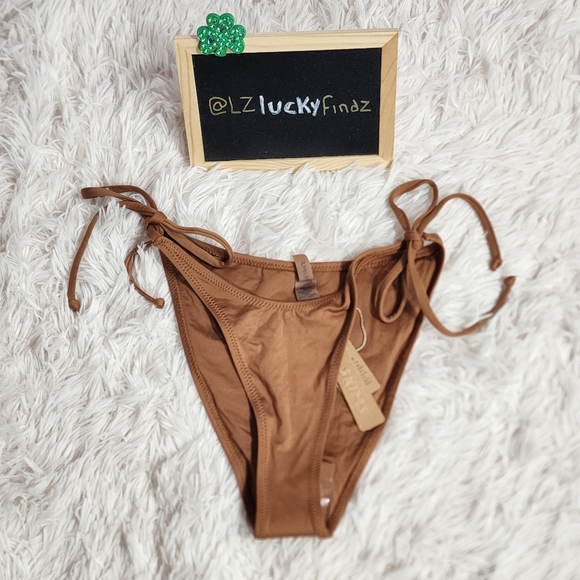 SKIMS SWIM DIPPED TIE BOTTOMS/ NWT/ALMOND/S, M - Picture 7 of 17